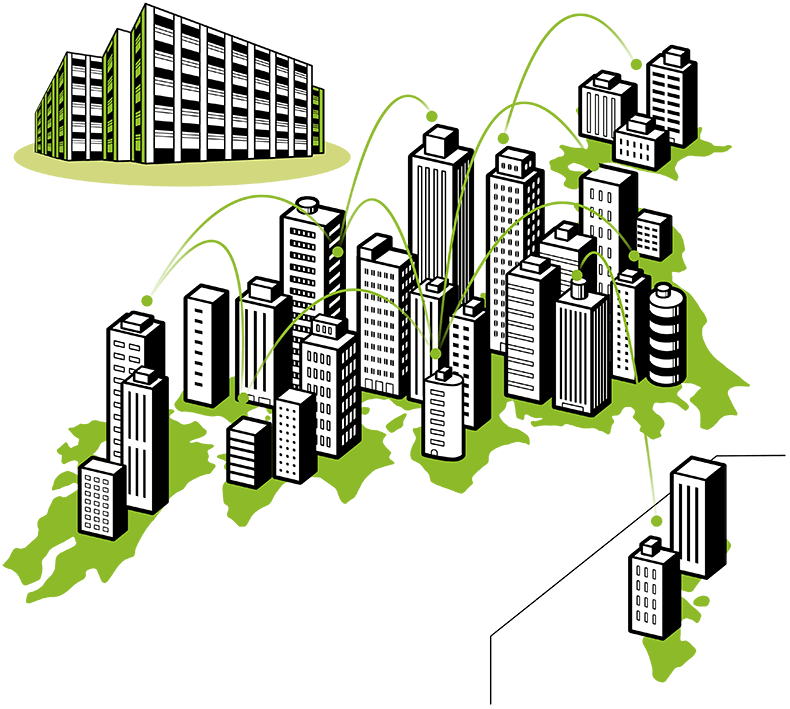 全国各地の約100の協力会社「あわせ会」